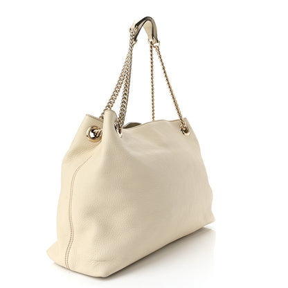 Gucci Pebbled Calfskin Medium Soho Chain Shoulder Bag Off White 2 of 9