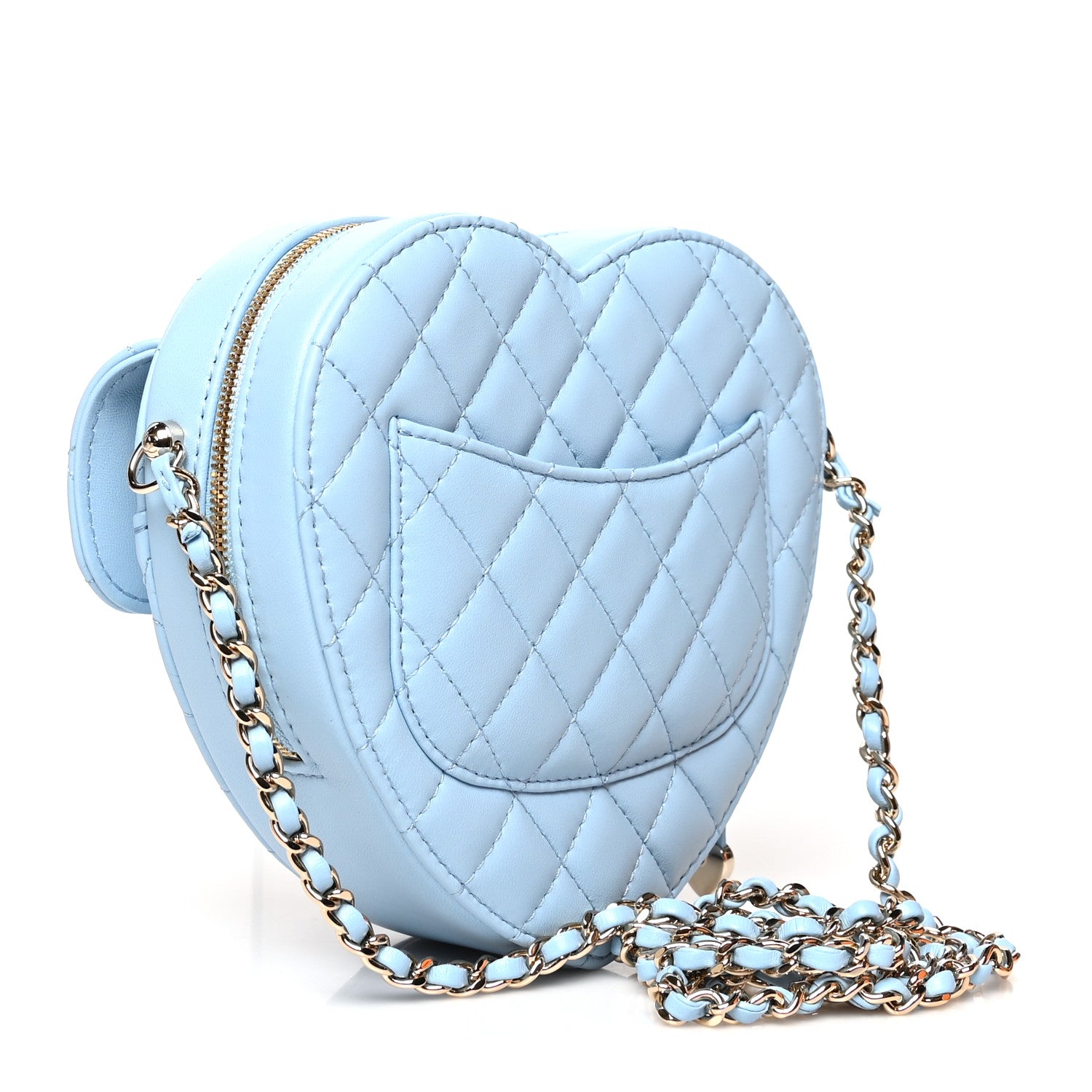 Chanel Lambskin Quilted CC In Love Heart Bag Light Blue 2 of 9