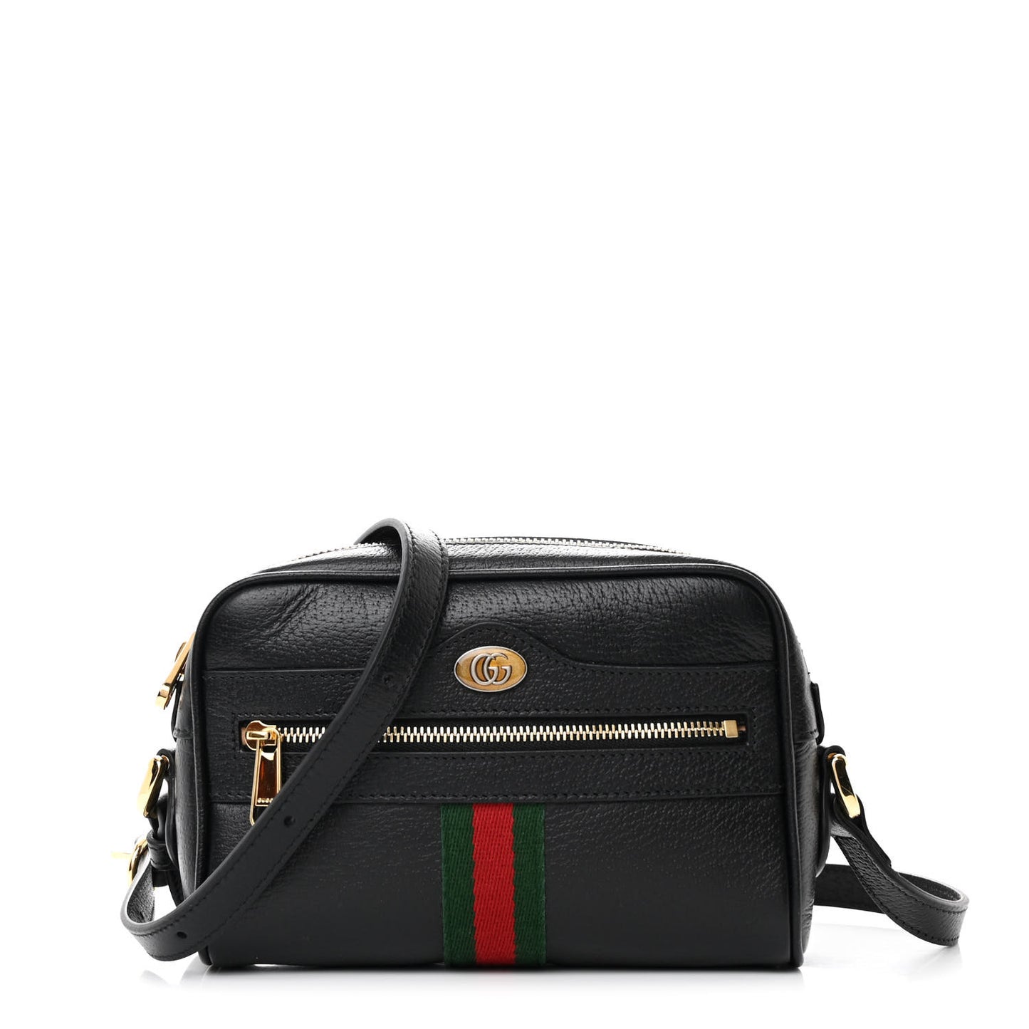 Calfskin Web Mini Ophidia Shoulder Bag Black