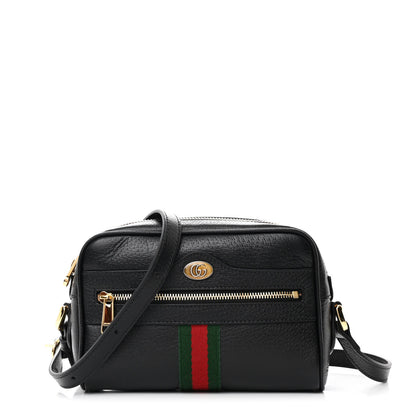 Gucci Calfskin Web Mini Ophidia Shoulder Bag Black 1 of 10