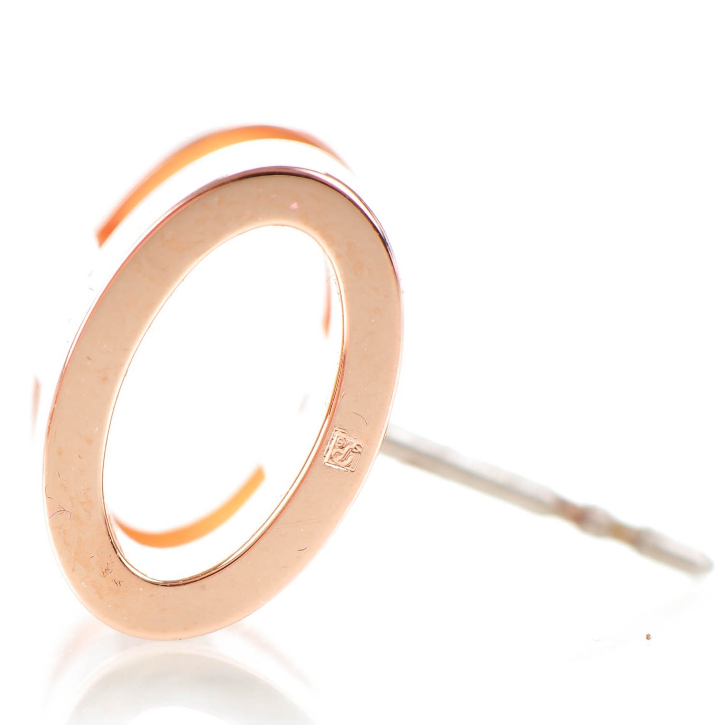 Rose Gold Lacquered Pop H Earrings Navy Bleu