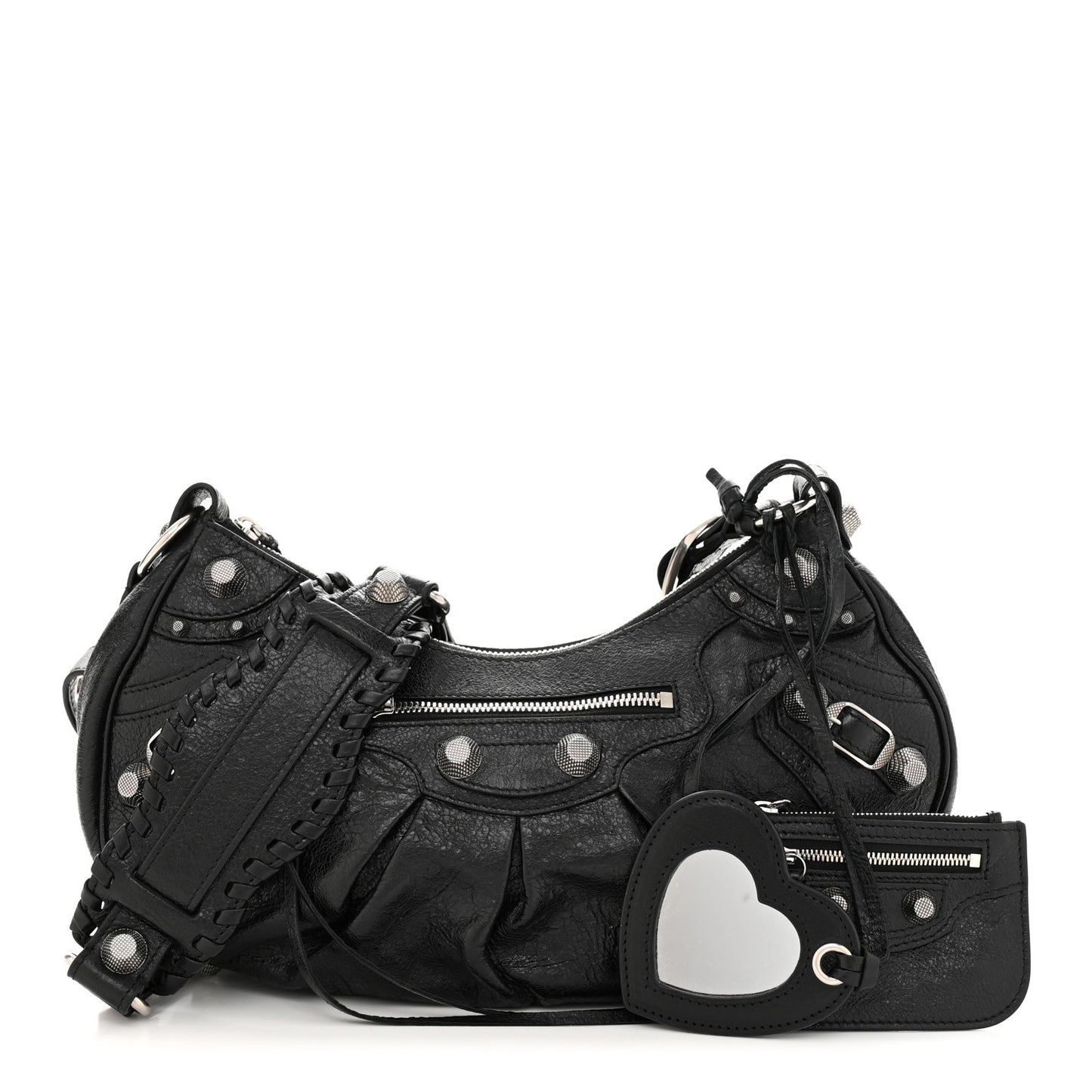 Agneau Arena Small Le Cagole Shoulder Bag Black