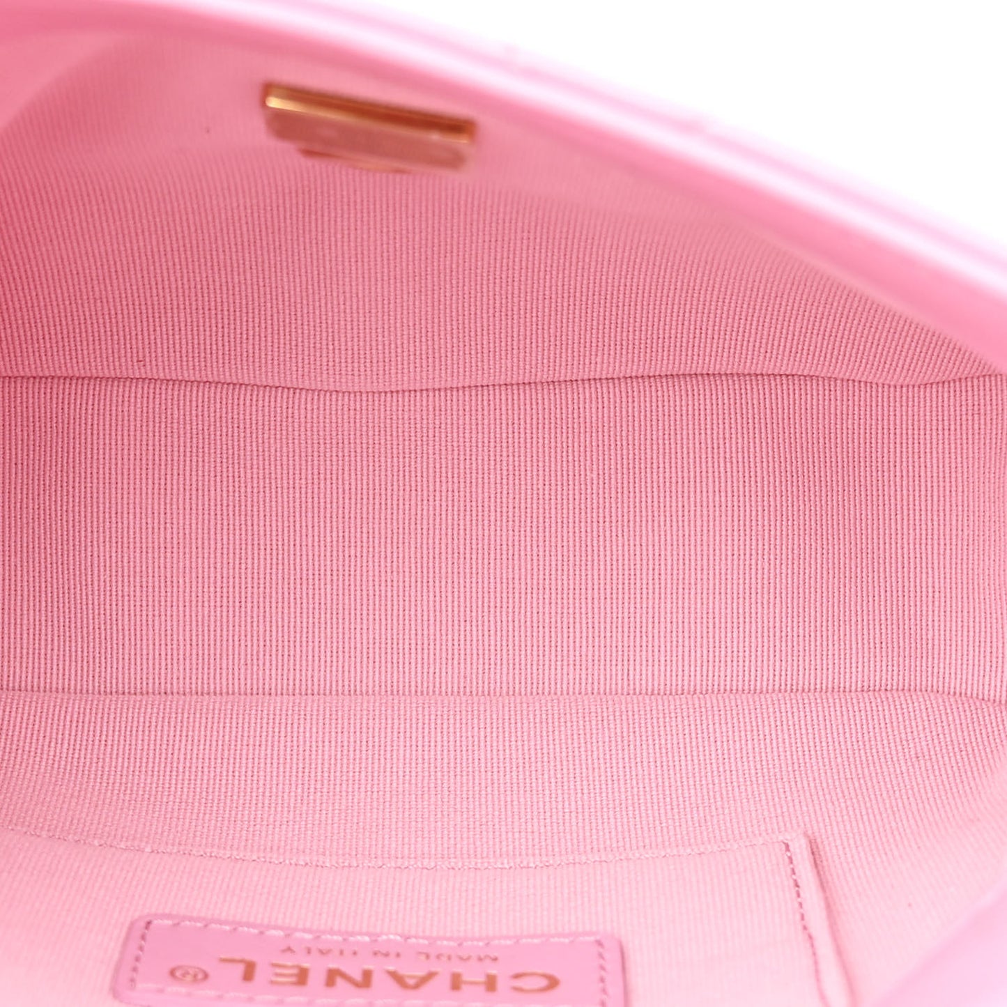 Lambskin Quilted Mini Lacquered Chain Flap Pink