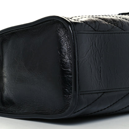 Saint Laurent Crinkled Calfskin Matelasse Monogram Medium Niki Shopper Tote Black 9 of 10
