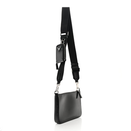 Prada Spazzolato Pocket Pouch Shoulder Bag Black 3 of 12