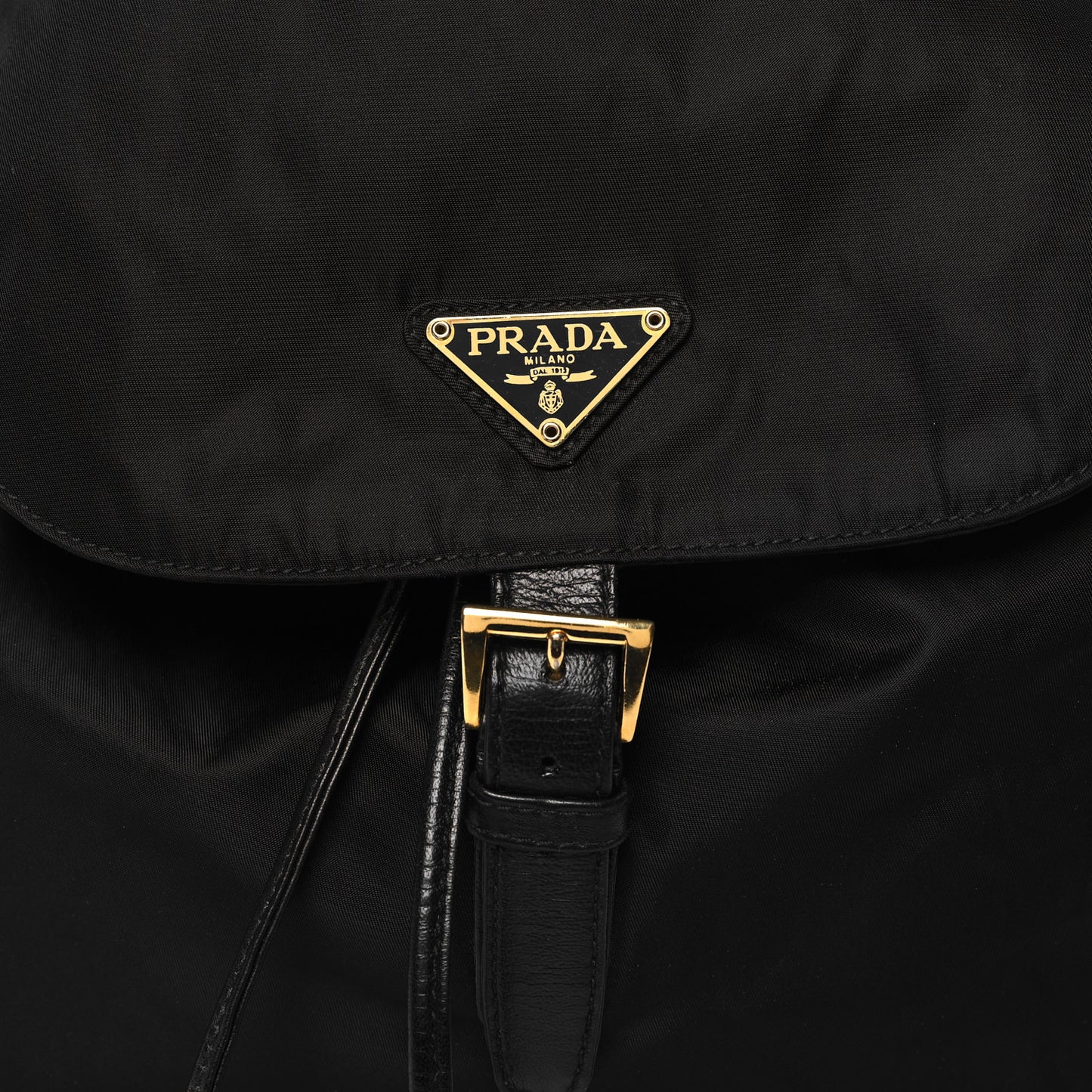 Tessuto Nylon Vela Chain Backpack Black