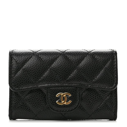Chanel Caviar Quilted Flap Card Holder Wallet Black 1 of 8