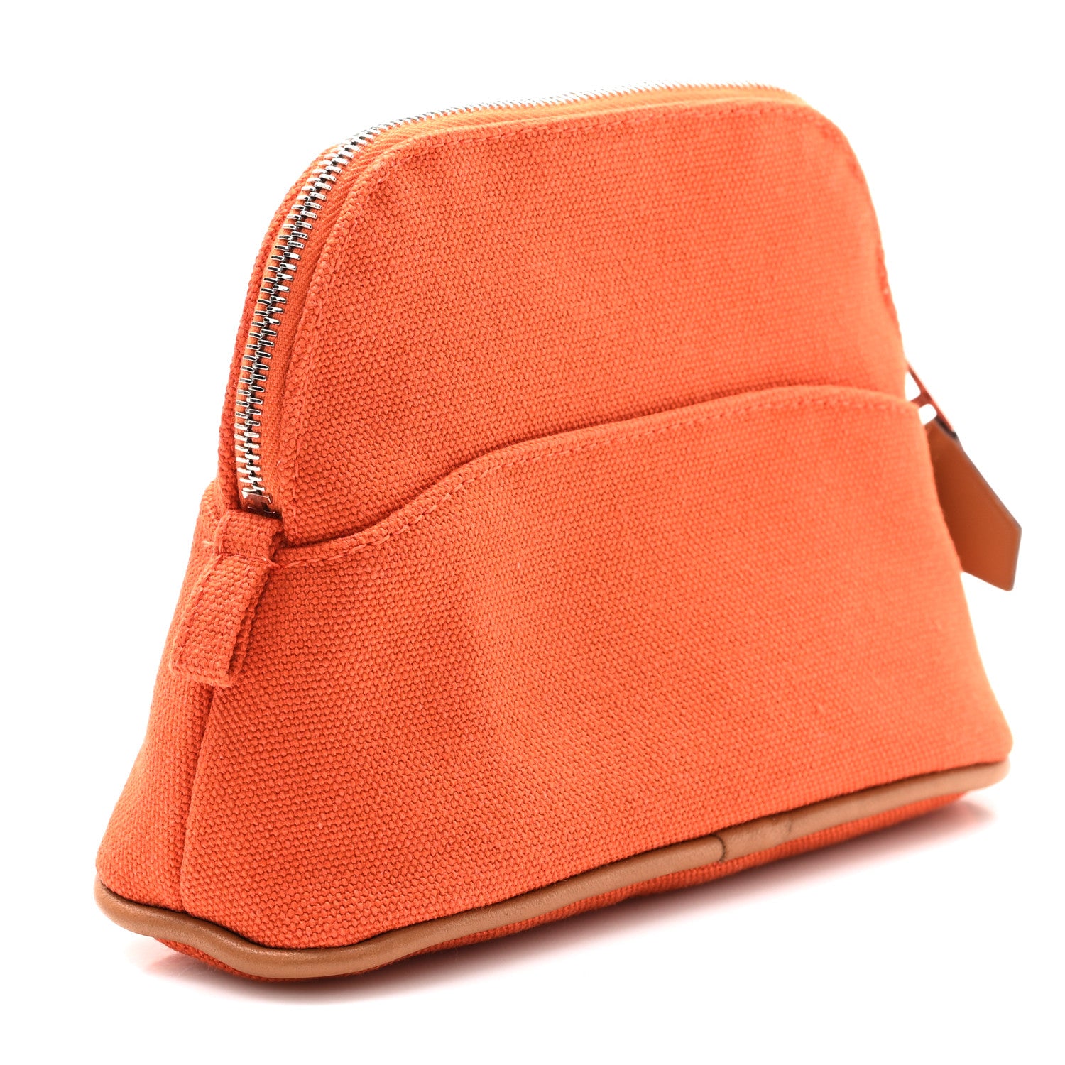 Hermes Cotton Canvas Mini Mini Bolide Travel Cosmetic Pouch Feu 3 of 6