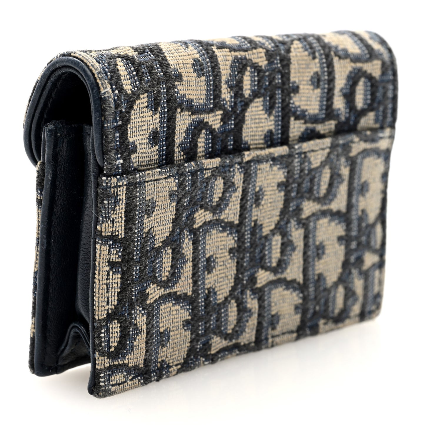 Oblique Saddle Card Holder Blue