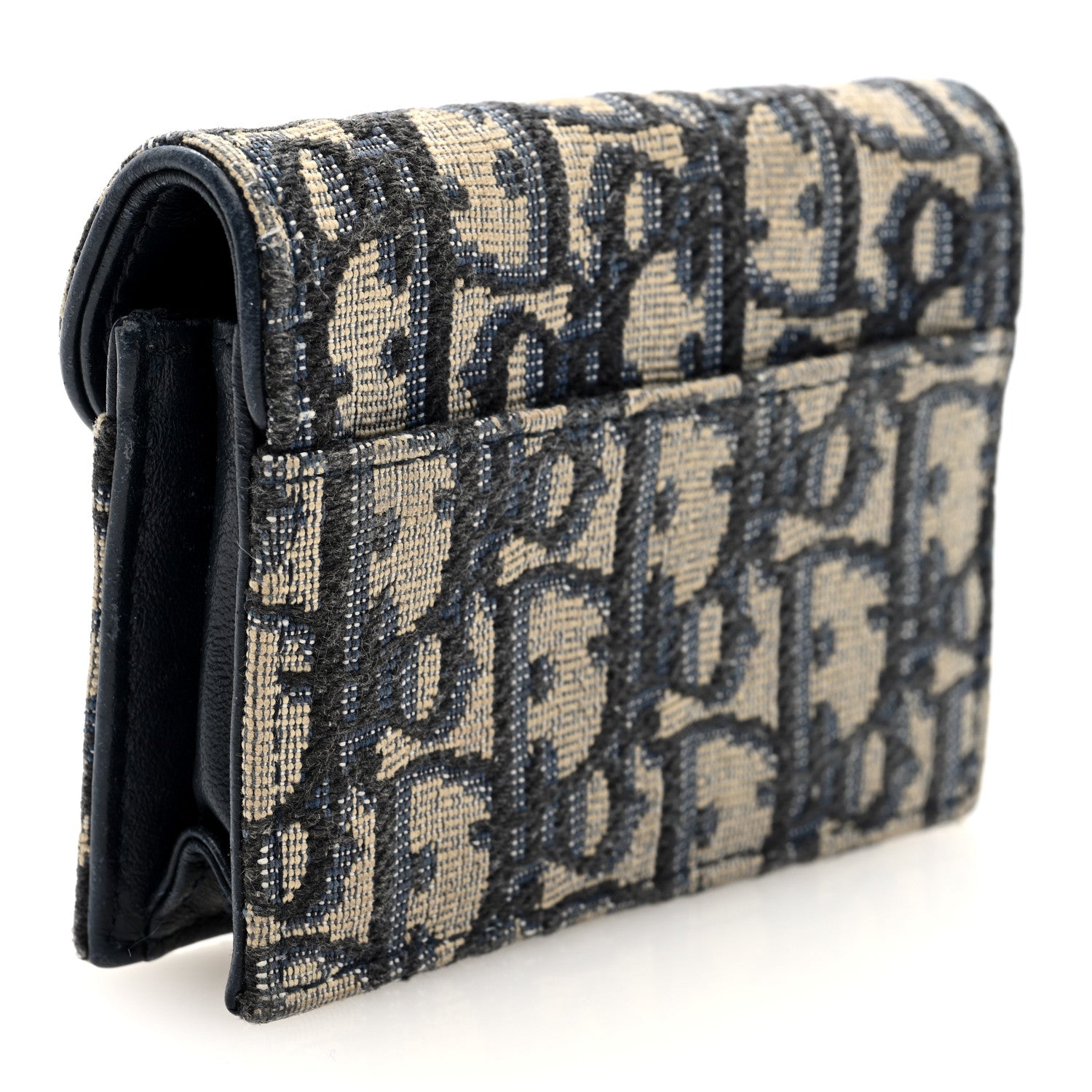 Christian Dior Oblique Saddle Card Holder Blue 3 of 6