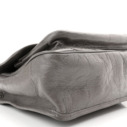 Saint Laurent Crinkled Calfskin Matelasse Monogram Medium Niki Chain Satchel Fog 9 of 10