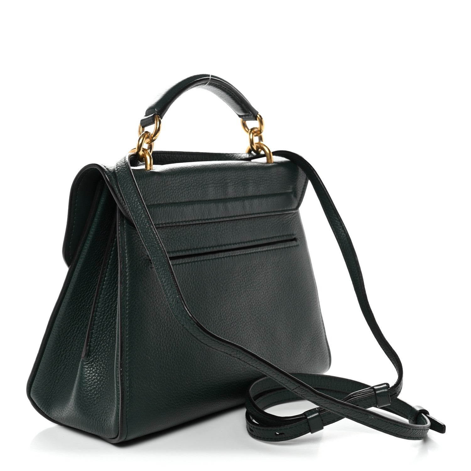 Salvatore Ferragamo Calfskin Small Margot Top Handle Satchel Verde Olivo 3 of 9