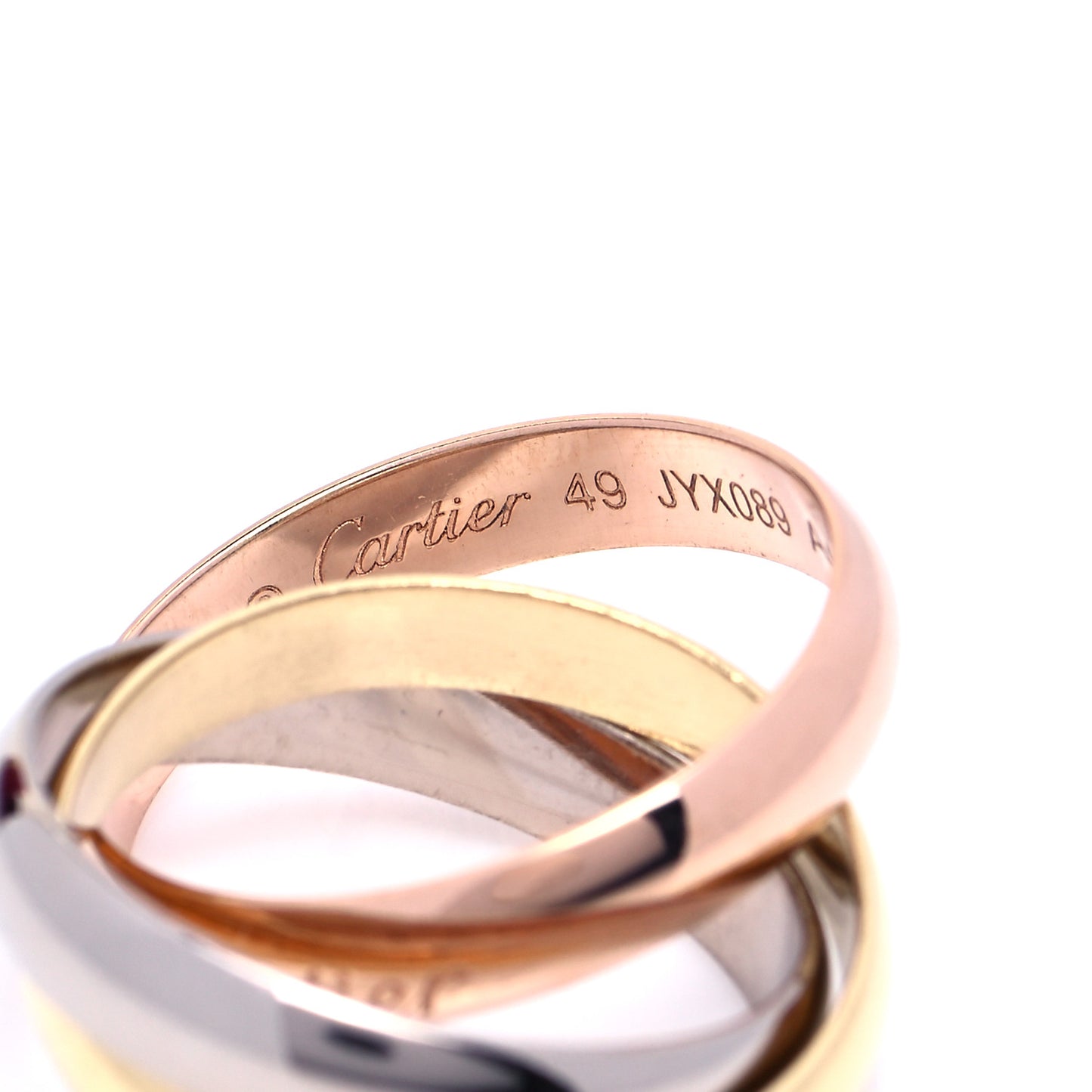 18K Pink Yellow White Gold Classic Trinity Ring 49 5