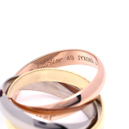Cartier 18K Pink Yellow White Gold Classic Trinity Ring 49 5 4 of 6
