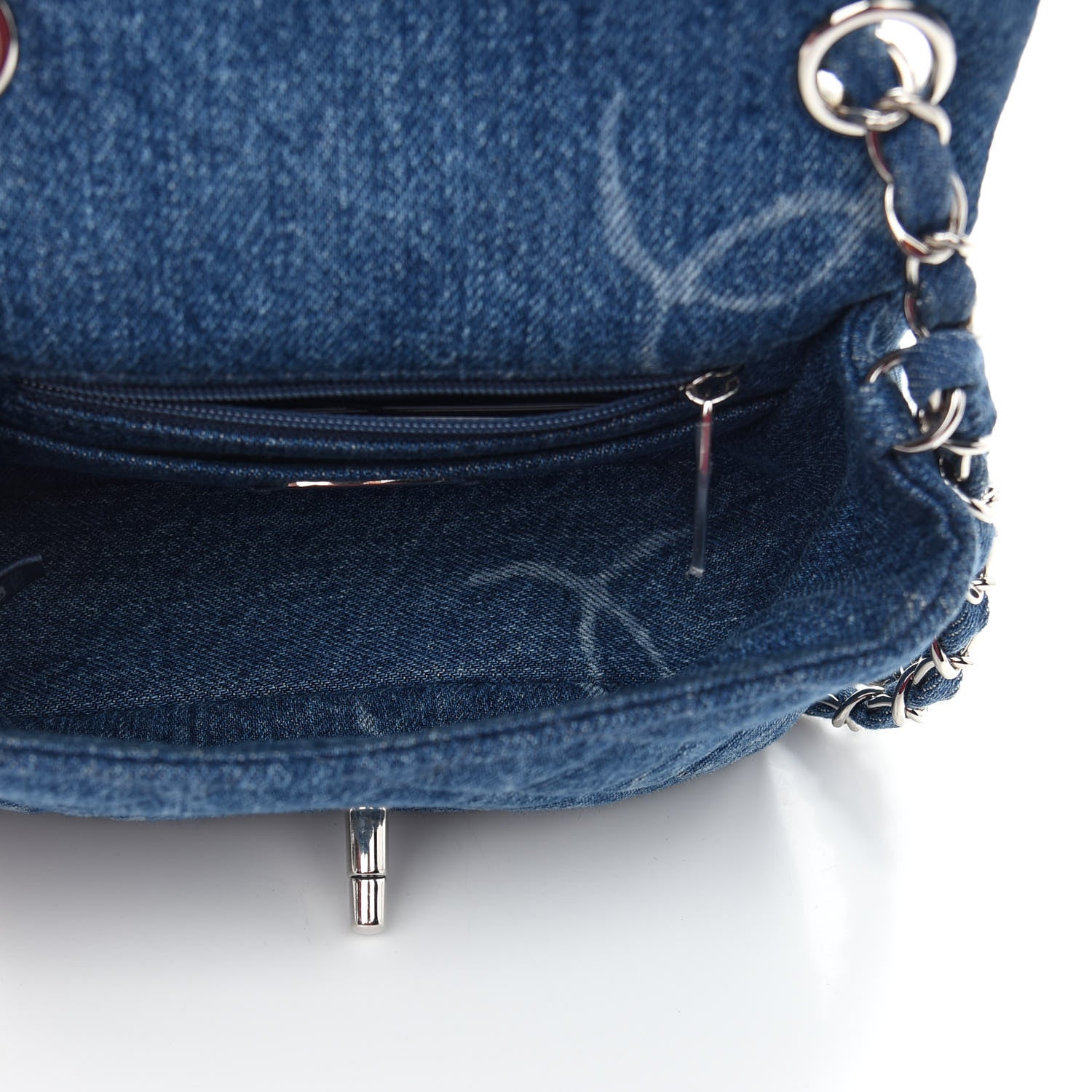 Chanel Denim CC Quilted Mini Square Flap Blue 5 of 9