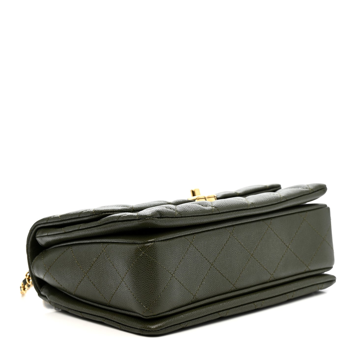 Caviar Quilted Mini Coco First Flap Khaki