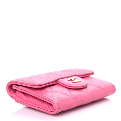 Chanel Caviar Quilted Flap Card Holder Wallet Pink 4 of 17