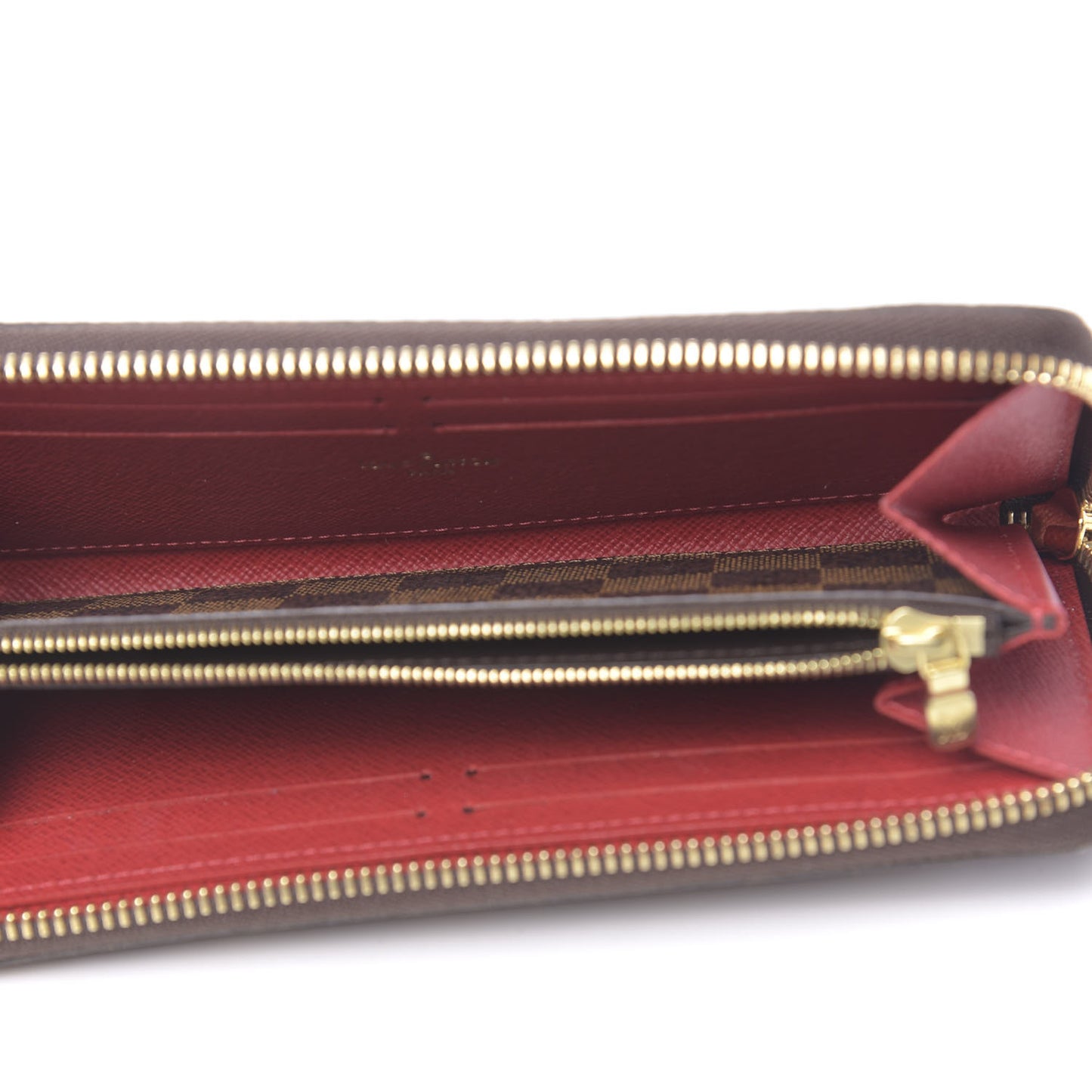 Damier Ebene Clemence Wallet Cherry