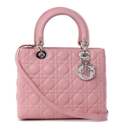 Christian Dior Lambskin Cannage Medium Lady Dior Light Pink 1 of 8