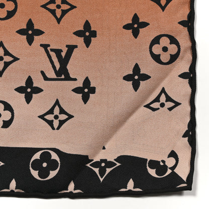 Louis Vuitton Silk Monogram Rising Confidential Square Scarf 70 Beige Multicolor 3 of 7