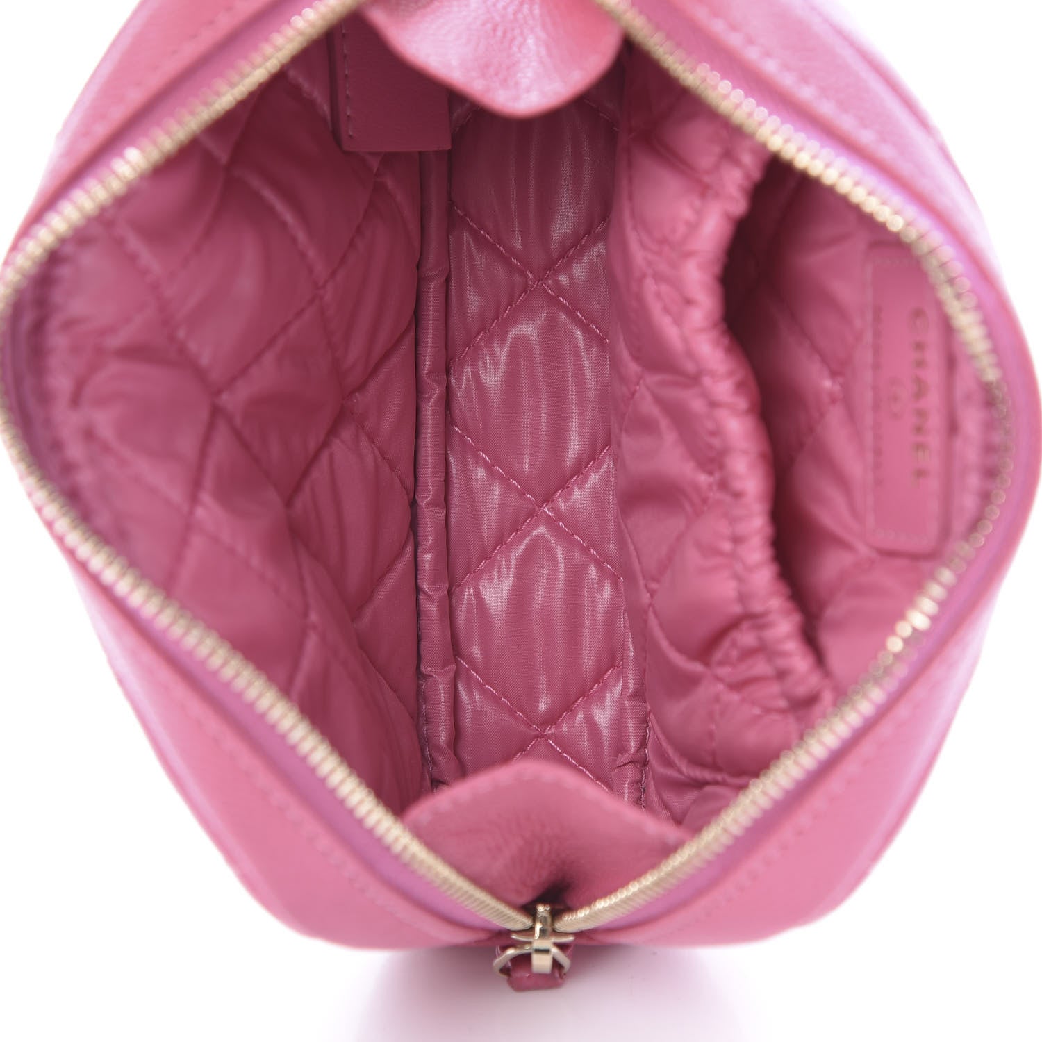Chanel Caviar Quilted Small Curvy Pouch Cosmetic Case Pink 5 of 9