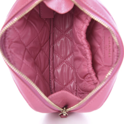 Chanel Caviar Quilted Small Curvy Pouch Cosmetic Case Pink 5 of 9