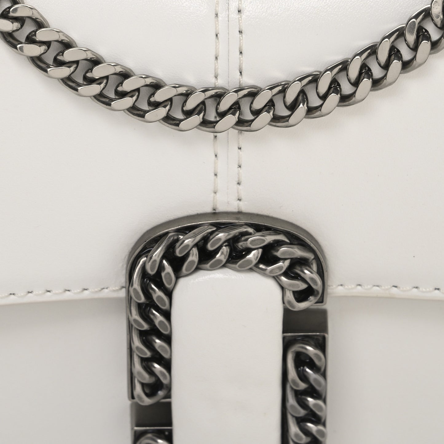 Calfskin Saint Marc Chain Wallet White