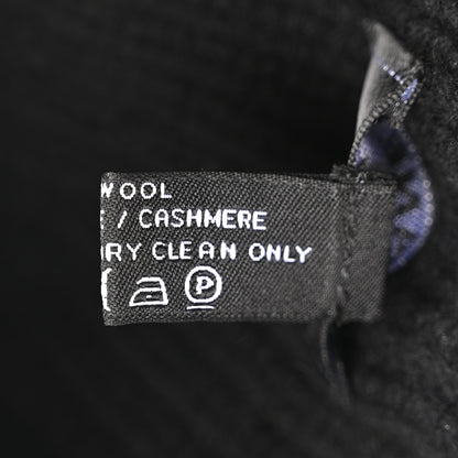 Chanel Wool Cashmere CC Beanie Hat Light Black White 6 of 6