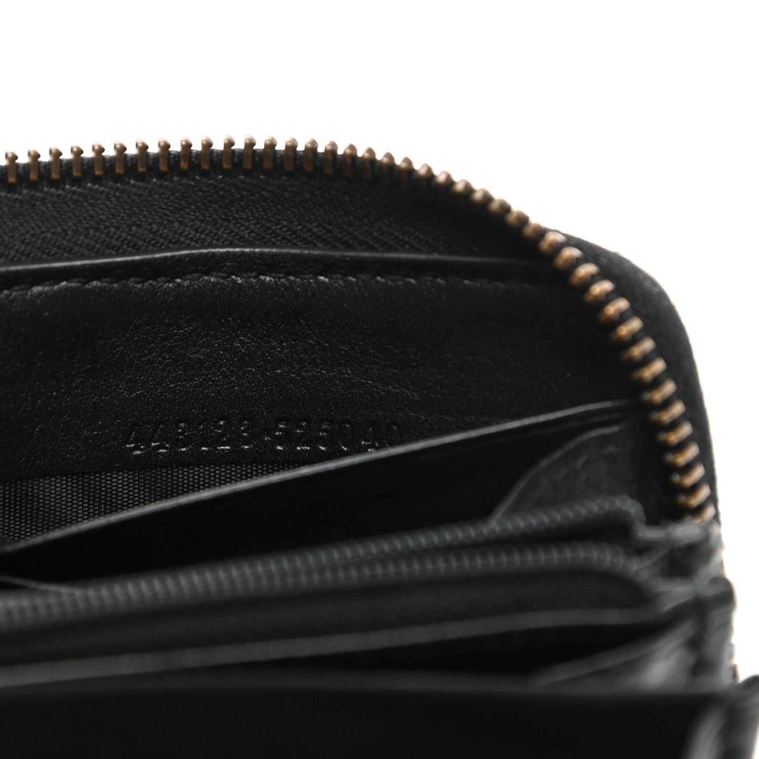 Gucci Calfskin Matelasse GG Marmont Zip Around Wallet Black White 7 of 10