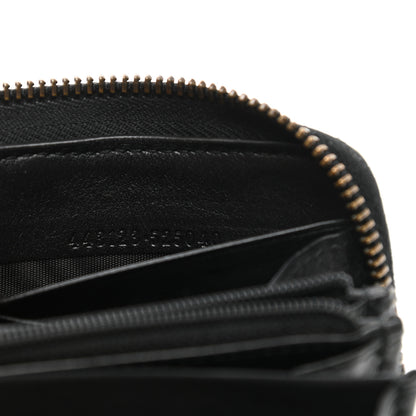 Gucci Calfskin Matelasse GG Marmont Zip Around Wallet Black White 7 of 10