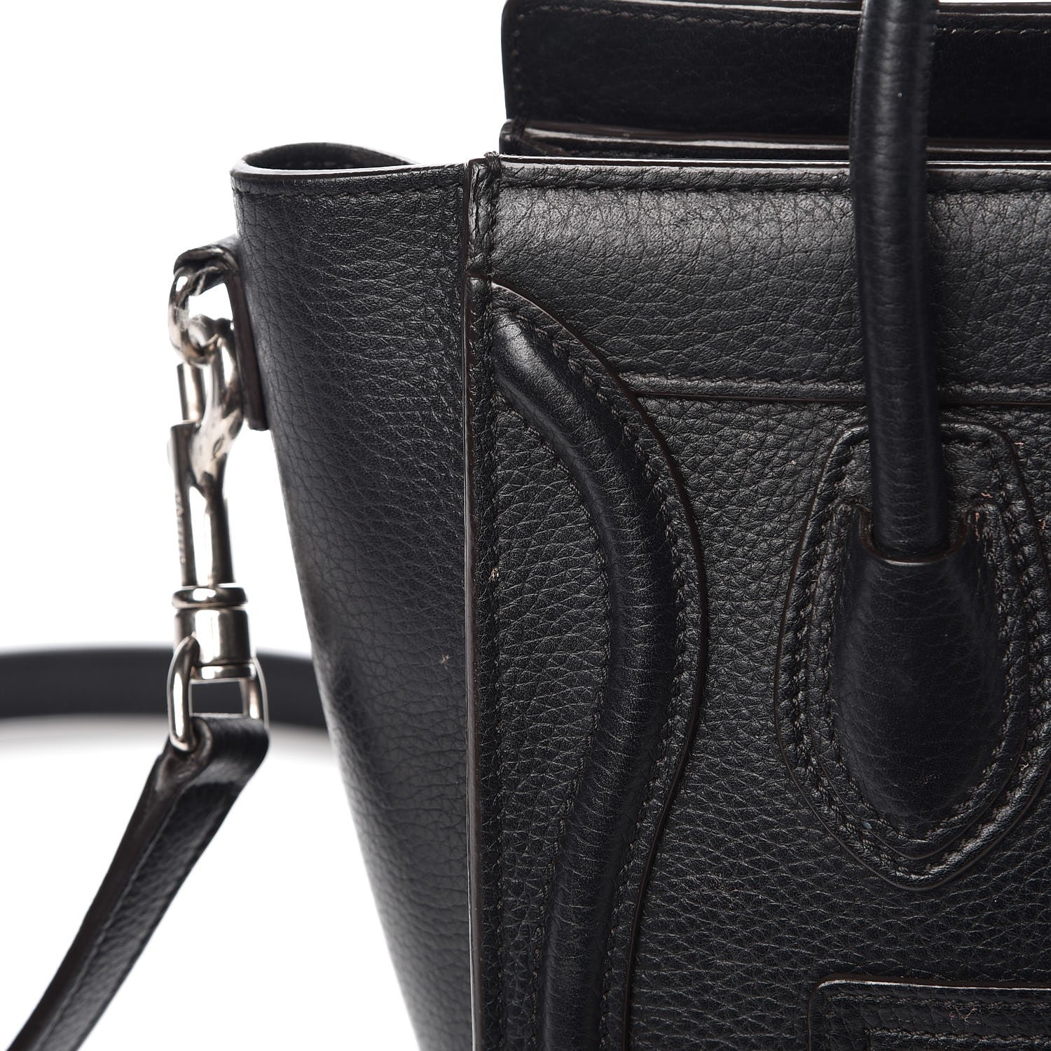 Celine Drummed Calfskin Nano Luggage Black 13 of 16