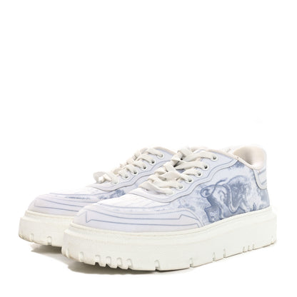 Christian Dior Technical Fabric Dior Addict Toile De Jouy Low Top Sneakers 37 White Blue 4 of 8