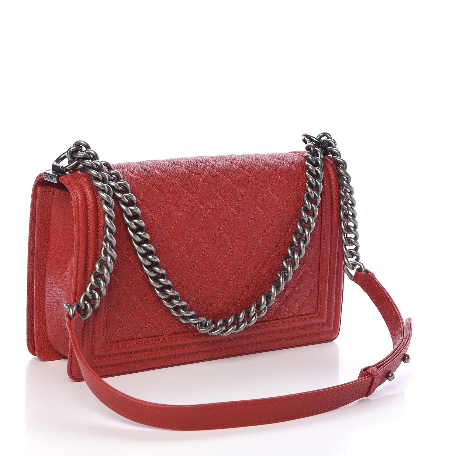 Chanel Caviar Quilted New Medium Boy Flap Dark Red 3 of 14