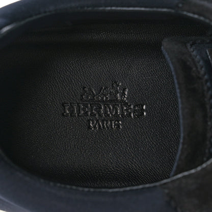 Hermes Technical Jersey Suede Goatskin Bouncing Sneakers 36 Black White 7 of 8