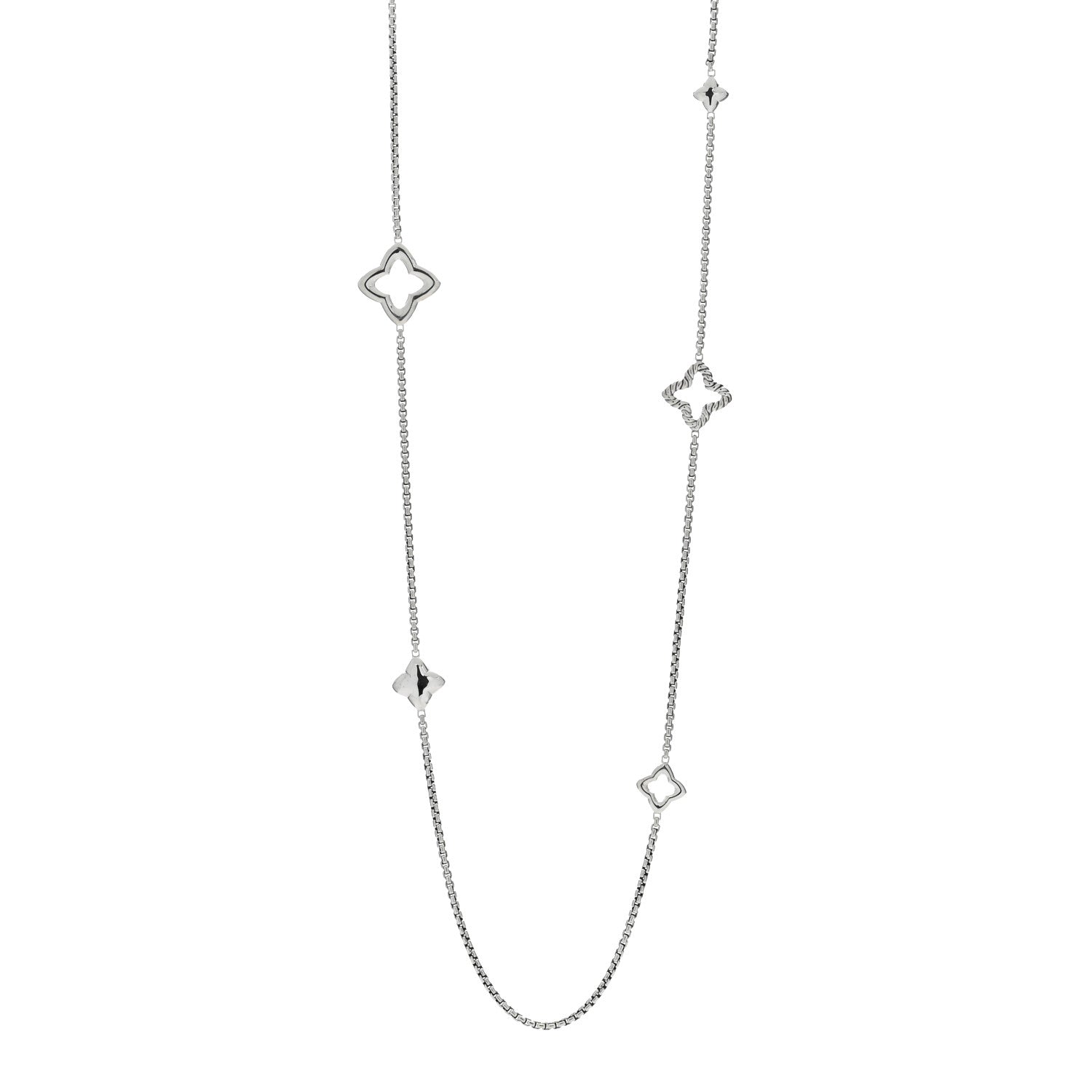 David Yurman Sterling Silver 25mm Quatrefoil Chain Necklace 1 of 4