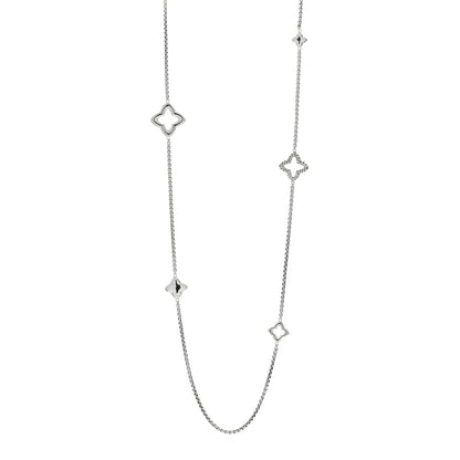 David Yurman Sterling Silver 25mm Quatrefoil Chain Necklace 1 of 4