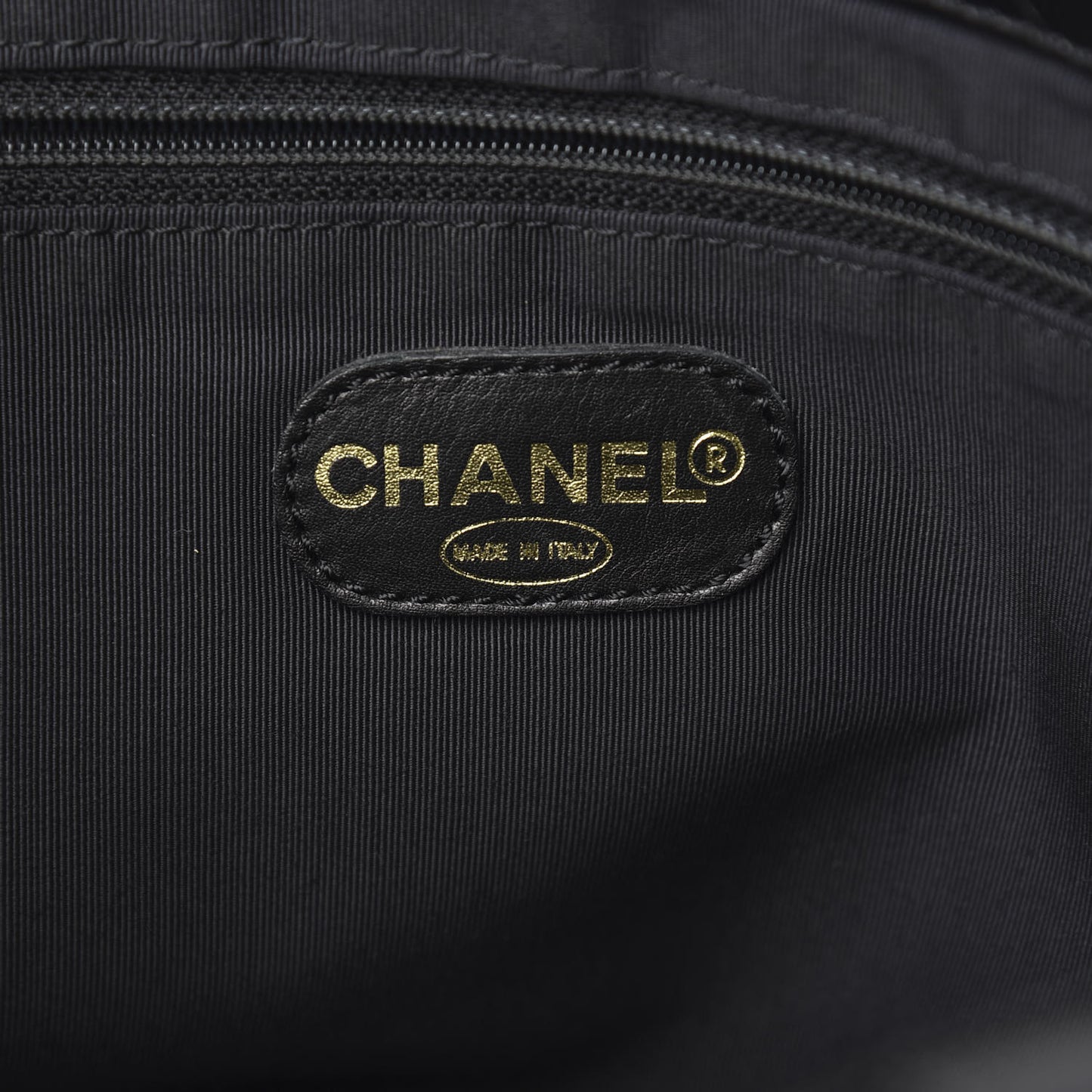 Calfskin Embossed CC Shoulder Bag Black