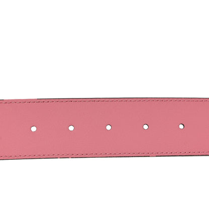 Gucci Supreme Canvas Textured Dollar Calfskin Pineapple Rose Double G 40mm Belt 85 34 Yellow Green Butter Pink 4 of 8