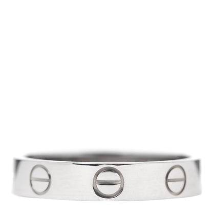 Cartier 18K White Gold 3.5mm LOVE Wedding Band Ring 50 5.25 3 of 4