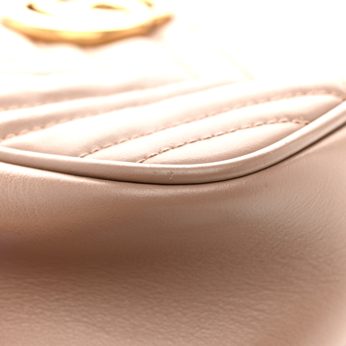 Gucci Calfskin Matelasse Small GG Marmont Chain Shoulder Bag Porcelain Rose 12 of 14