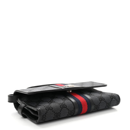 Gucci X BALENCIAGA BB Monogram Web Ophidia Crossbody Wallet Black 4 of 11