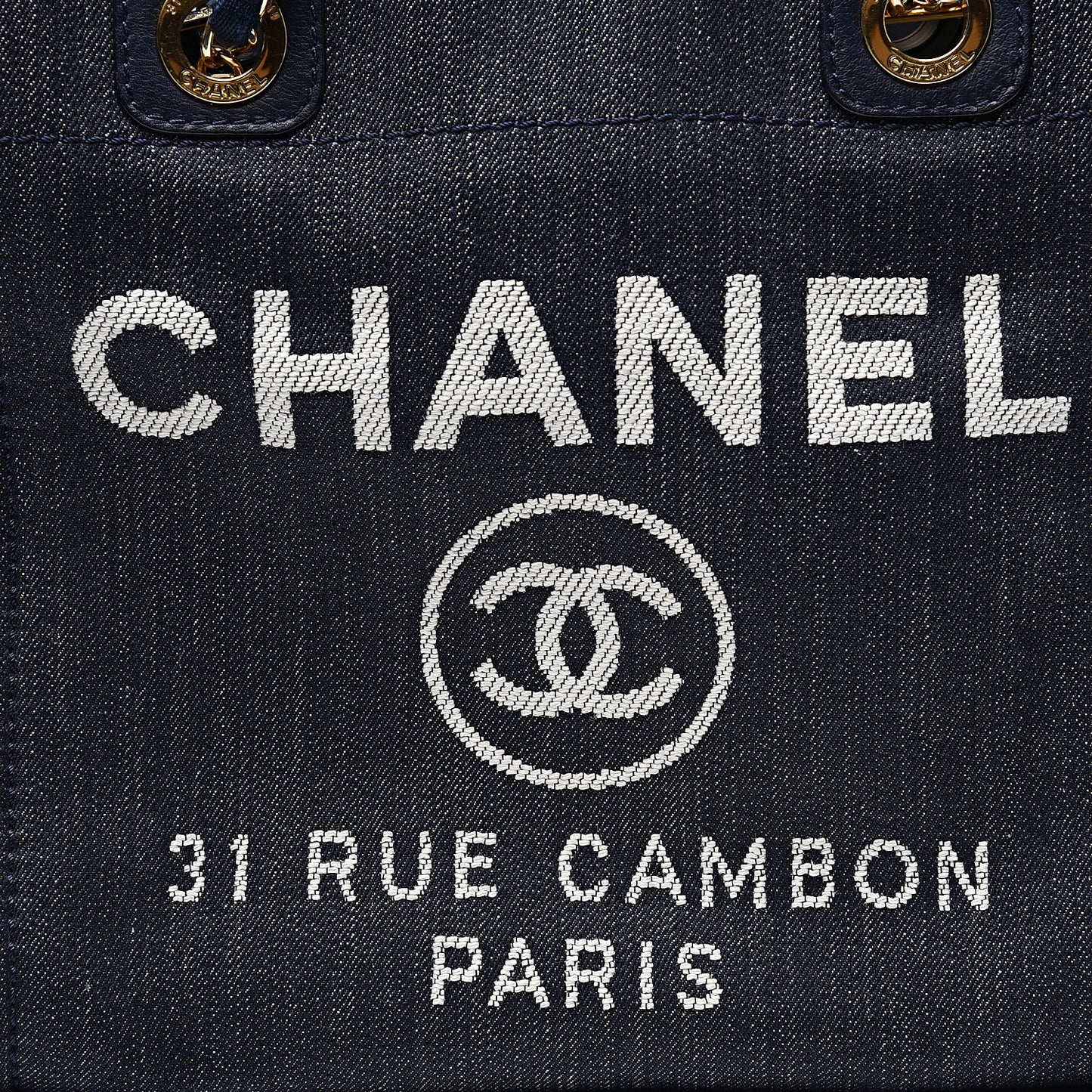 Denim Mini Deauville Tote Dark Blue