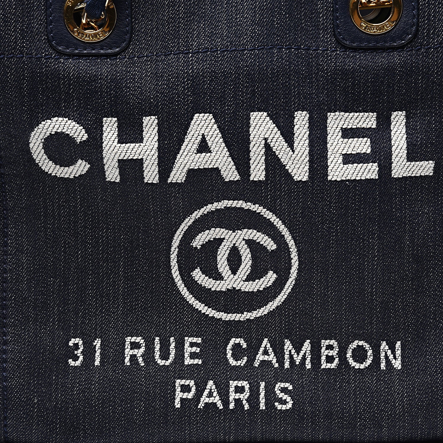 Chanel Denim Mini Deauville Tote Dark Blue 9 of 10