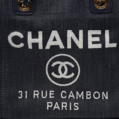 Chanel Denim Mini Deauville Tote Dark Blue 9 of 10