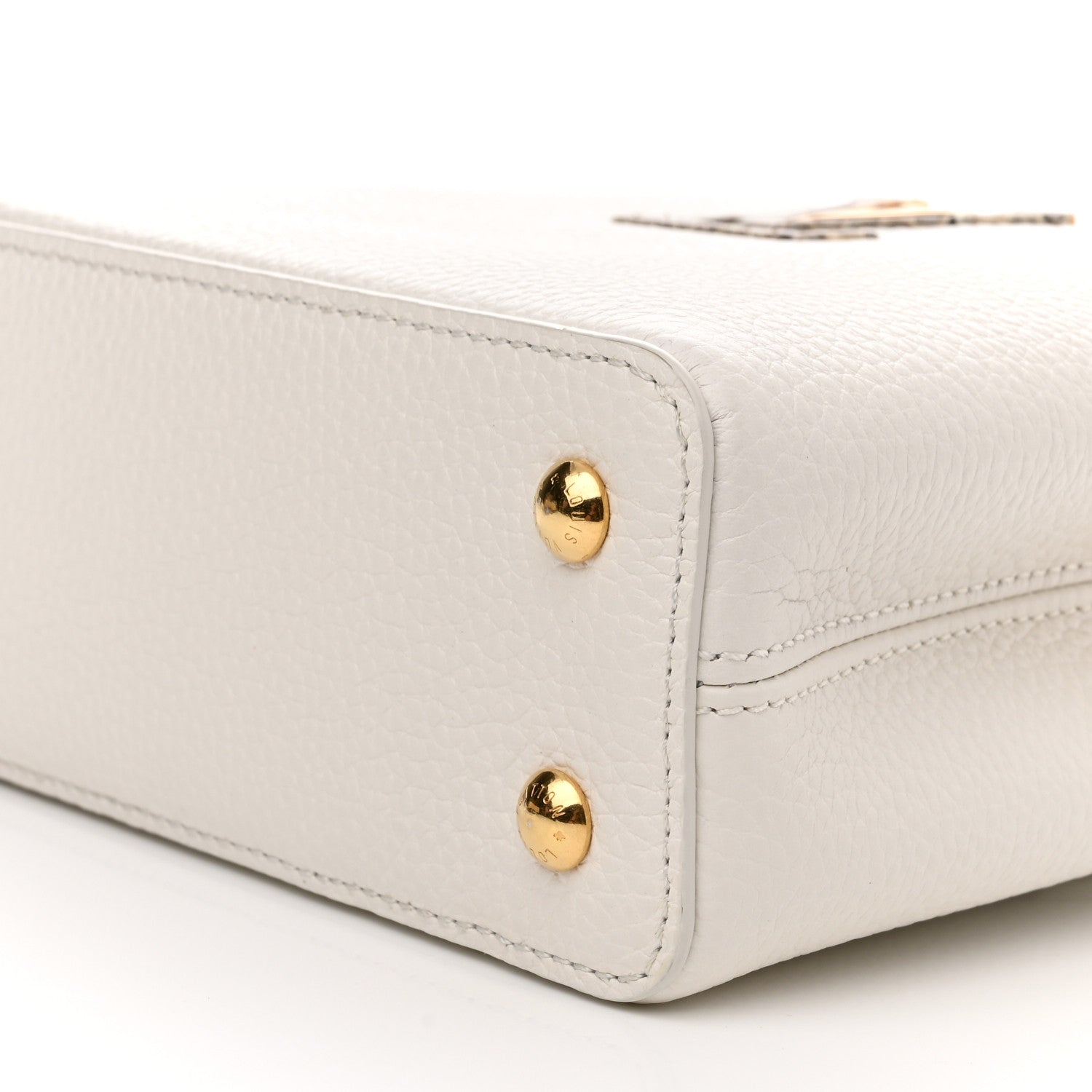 Louis Vuitton Taurillon Ayers Capucines Mini White Snow White 8 of 10