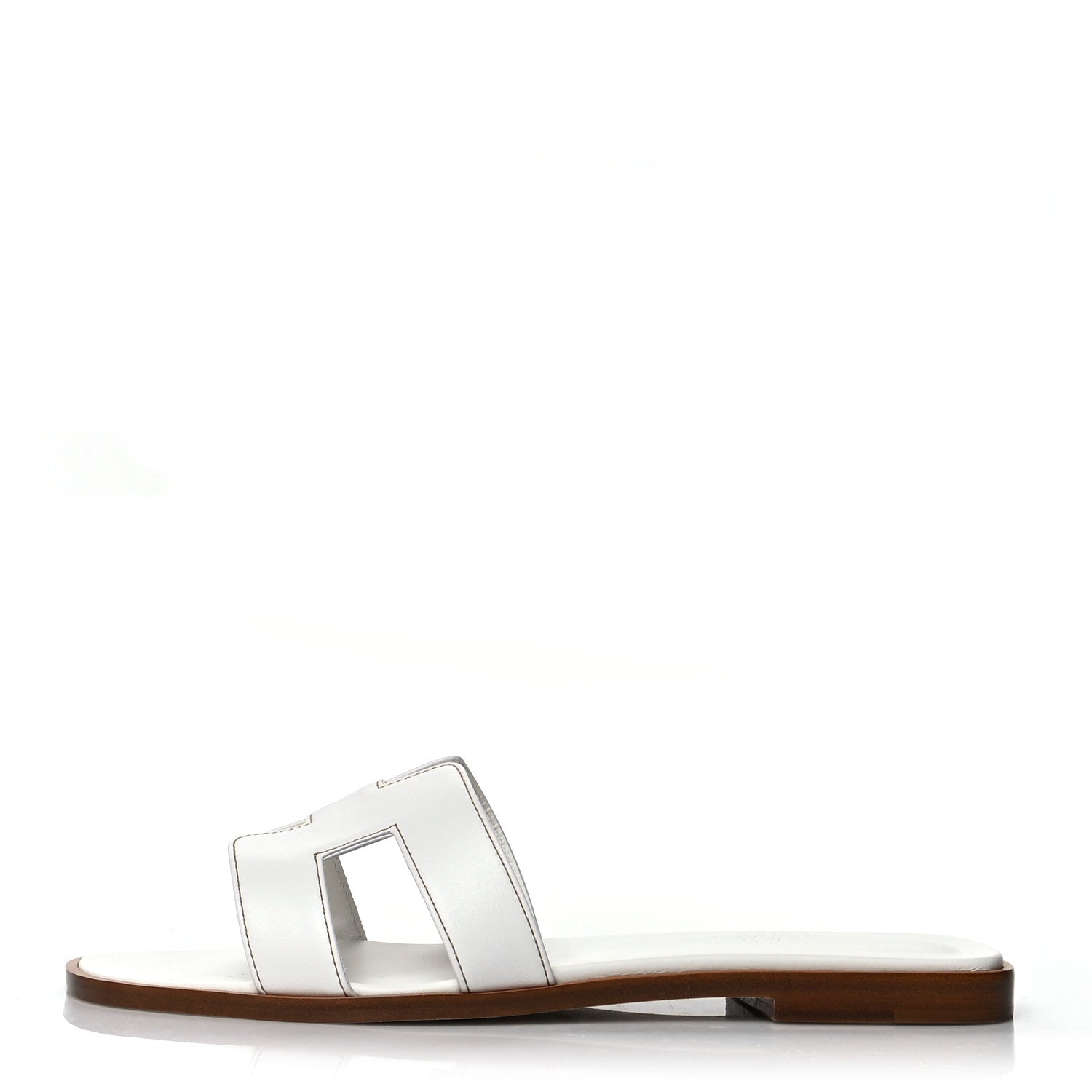 Hermes Box Calfskin Oran Sandals 38 White 1 of 9