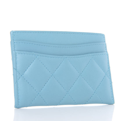Chanel Lambskin Quilted Card Holder Light Blue 3 of 11