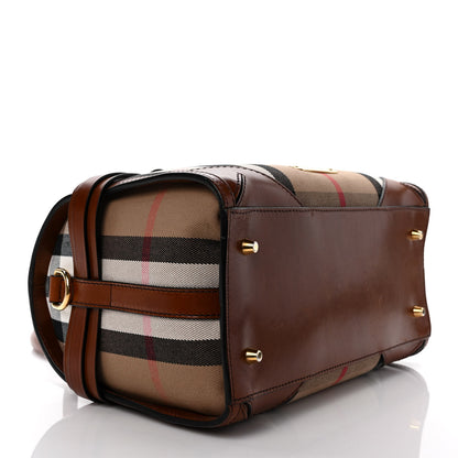 Burberry House Check Bridle Calfskin Medium Alchester Bowling Bag Dark Tan 4 of 10