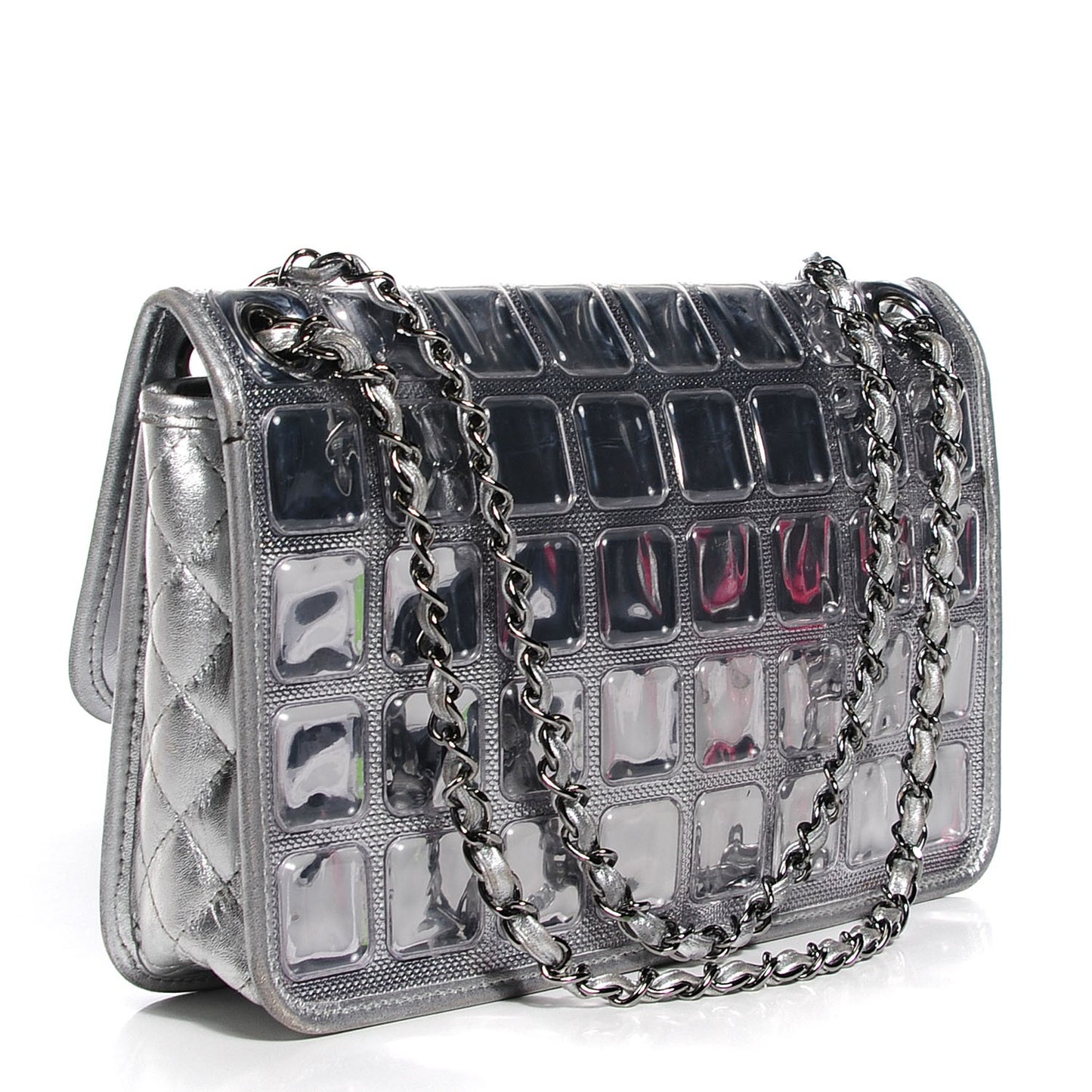 Vinyl Large Ice Cube Flap Silver