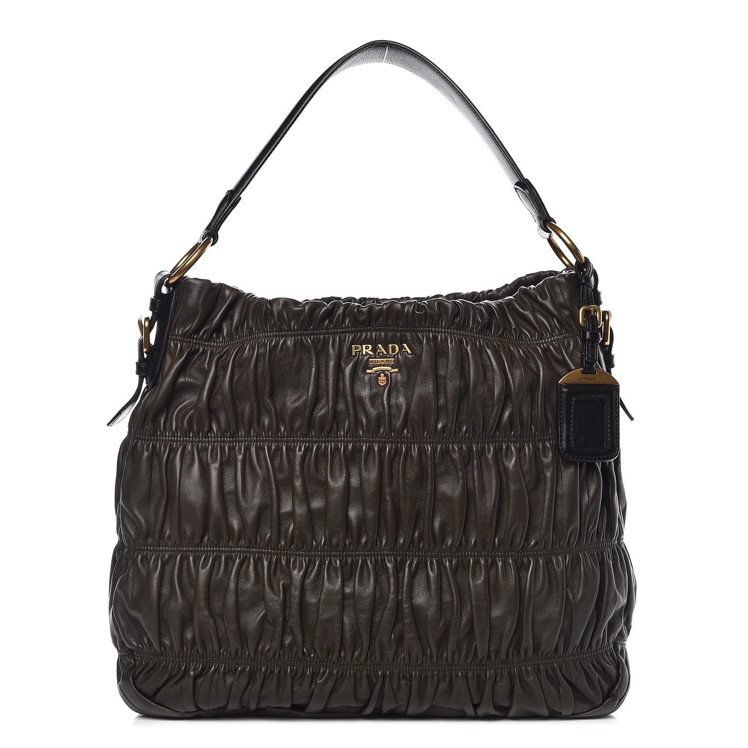 Prada Nappa Gaufre Hobo Militare Black 1 of 8